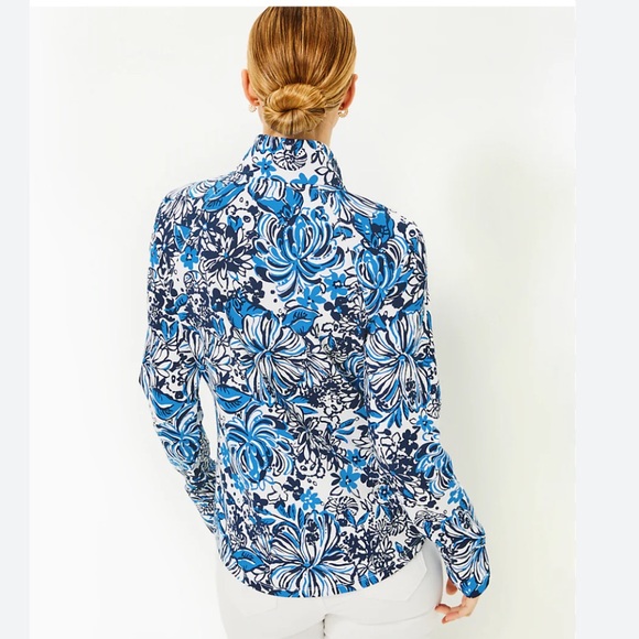 Lilly Pulitzer UPF 50+ Skipper Popover Low Tide Navy Pandarama M - Picture 11 of 12